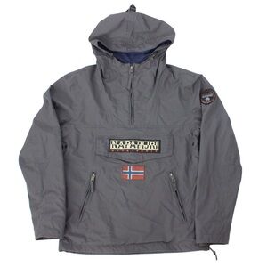 Napapijri Gray Hooded Jacket for Men